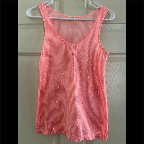 J. CREW peach sparkle tank top - Picture 7 of 7